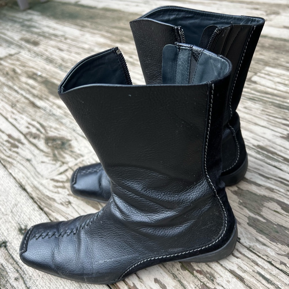 Paul Green leather & Suede boots, black color, size 38 (5 1/2) made in Australia